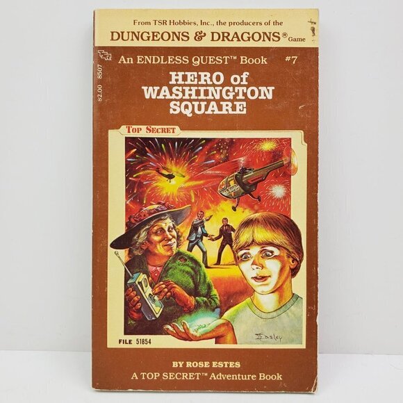 Dungeons & Dragons Endless Quest Book Hero Washington Square Top Secret 1983 TSR - Picture 1 of 11